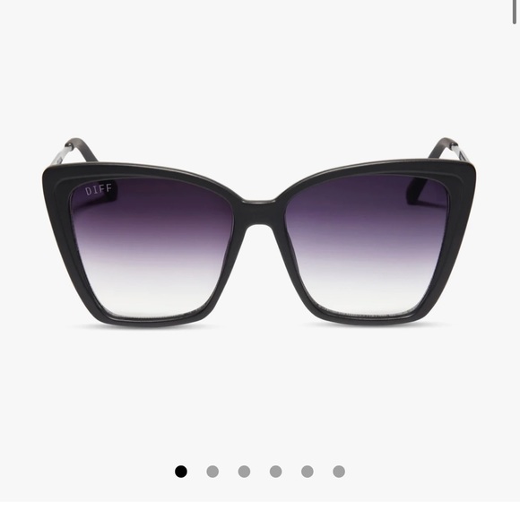 Diff Eyewear Accessories Diff Heidi Matte Black Grey Sunglasses Nib